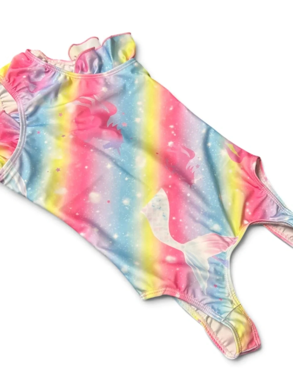 NWT Girls Unicorn Mermaid Swimsuit 4T/5T Rainbow One Piece Swim